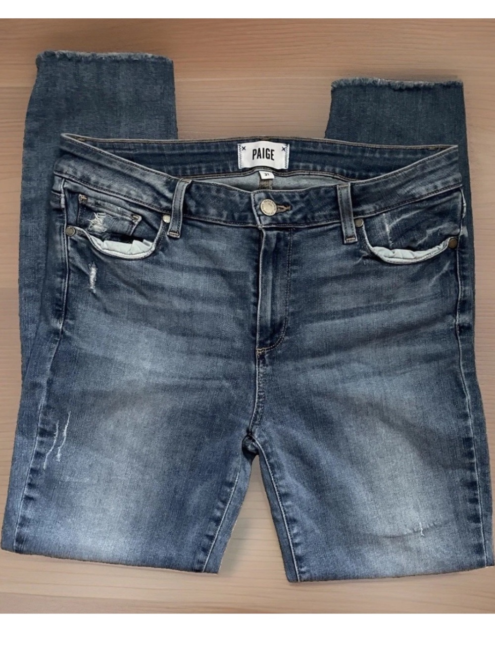 Paige skinny jeans, size 31, fits like a 10